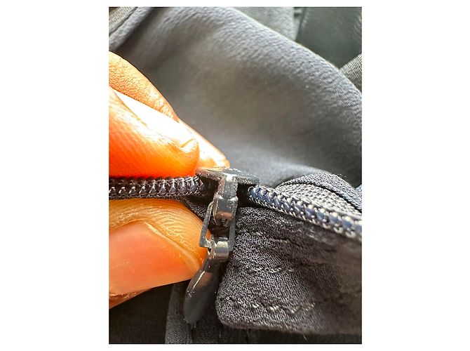 Abito midi a maniche lunghe con bottoni Burberry in seta blu navy - vista 10