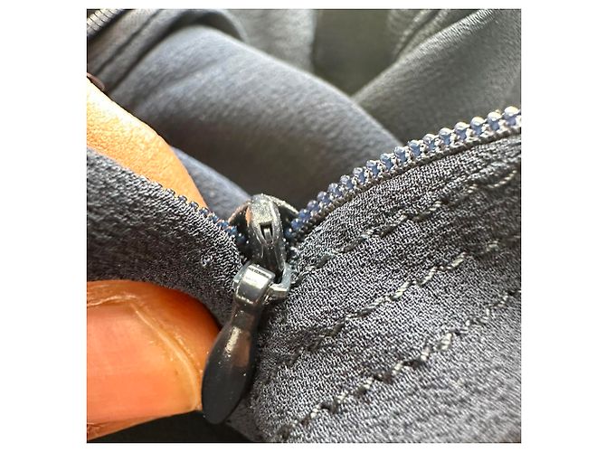 Abito midi a maniche lunghe con bottoni Burberry in seta blu navy - vista 7