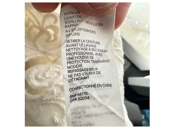 Vestido maxi bordado Zimmermann Freja en lino blanco Crudo - vista 8
