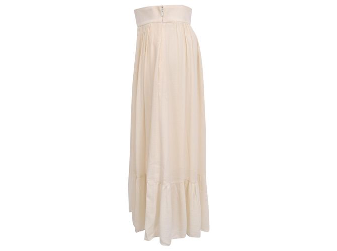 Calças Wide-Leg com Camadas Chloé em viscose creme Branco Cru - vista 2