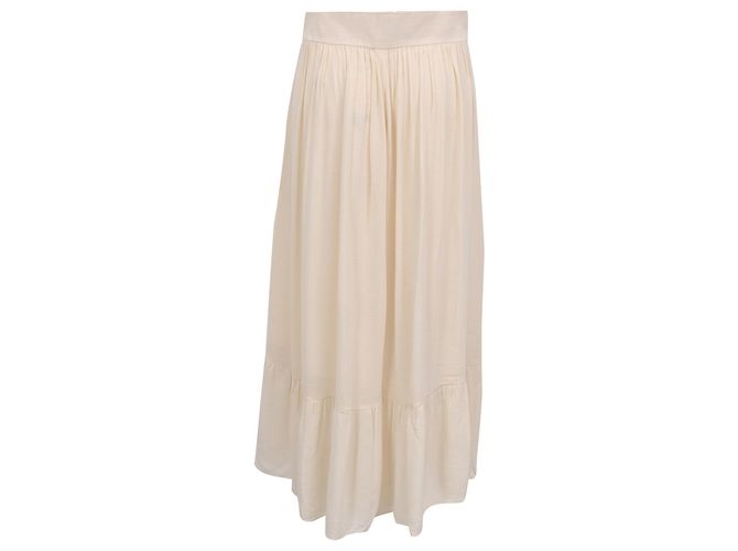 Calças Wide-Leg com Camadas Chloé em viscose creme Branco Cru - vista 3