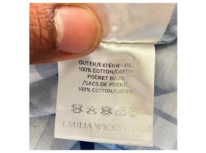 Autre Marque Abito camicia midi a quadri Rubie Emilia Wickstead in cotone blu - vista 7