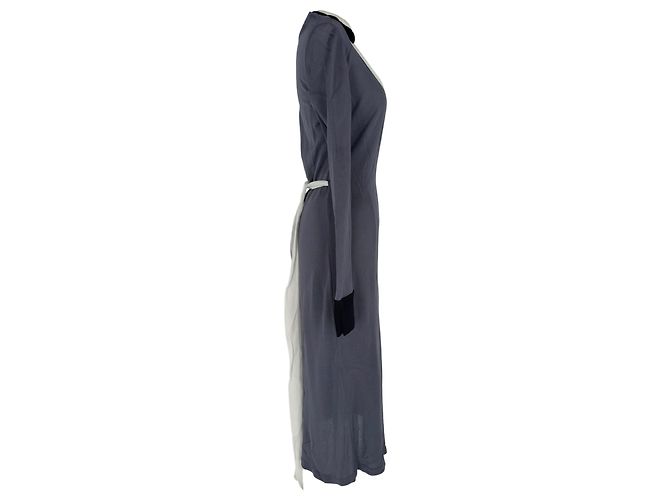 Vestido midi envelope Diane Von Furstenberg em viscose cinza - vista 2
