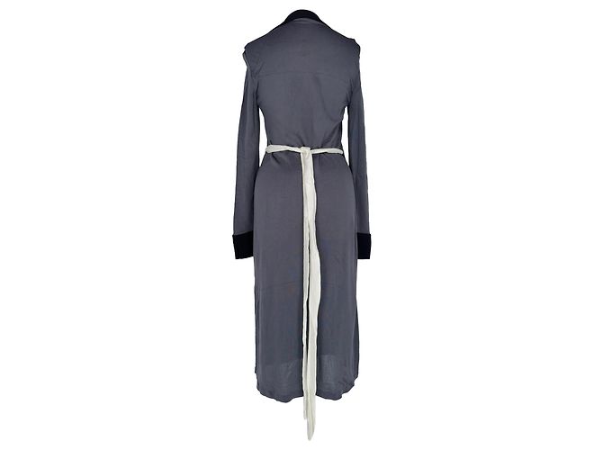 Vestido midi envelope Diane Von Furstenberg em viscose cinza - vista 3