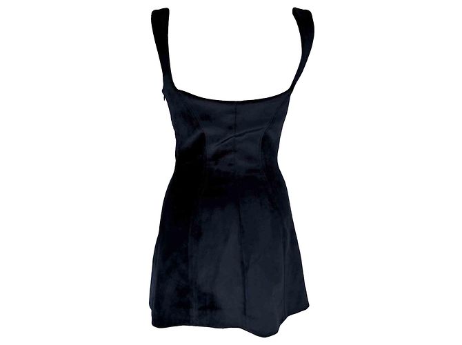 Autre Marque Mini abito Spire di Galvan London in velluto blu navy - vista 3