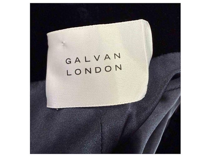Autre Marque Mini abito Spire di Galvan London in velluto blu navy - vista 4
