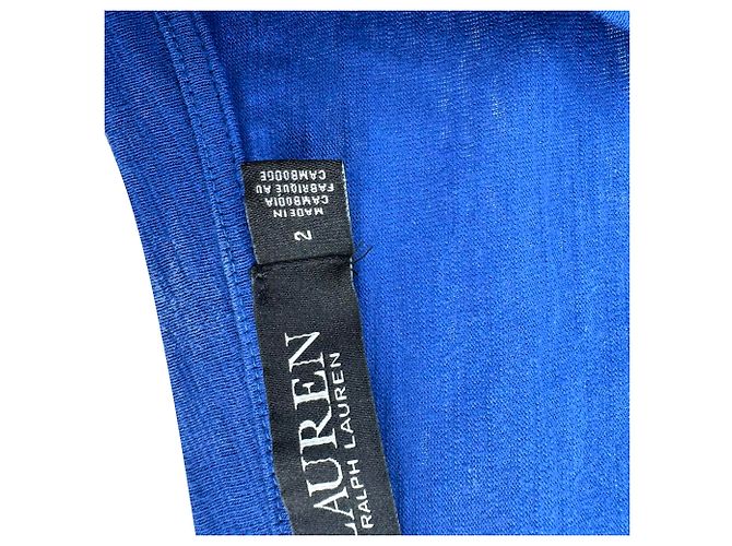 Vestido corto efecto cruzado Lauren Ralph Lauren en algodón azul - vista 5