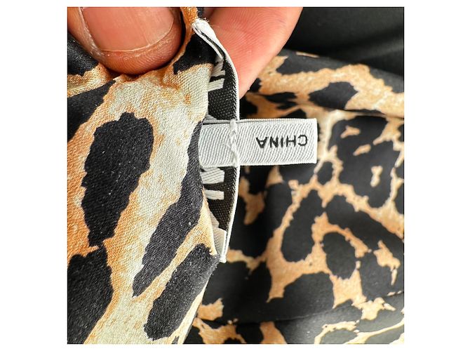Vestido maxi sin mangas Ganni con estampado de leopardo en seda marrón Castaño - vista 6