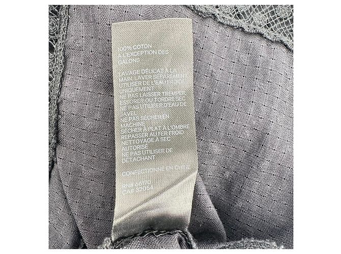 Vestido midi Zimmermann de renda com mangas curtas em algodão preto - vista 9