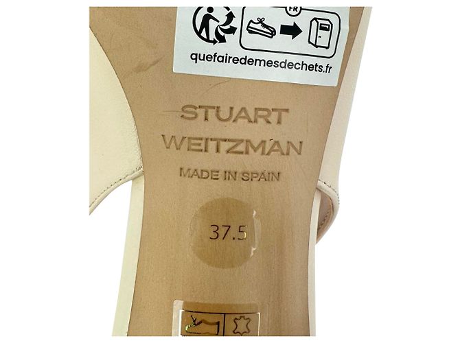 Décolleté Stuart Weitzman con cristalli in pelle beige - vista 12