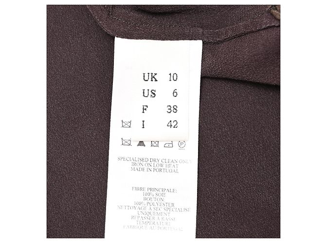Victoria Beckham Bluse mit Bindeschleife aus brauner Seide - Ansicht 6
