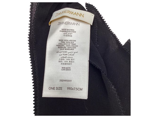 Lenço Floral Zimmermann em viscose preta Preto - vista 6