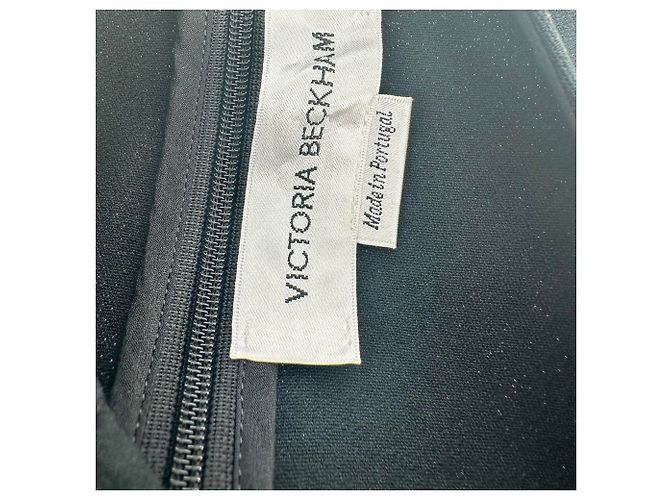 Victoria Beckham gerafftes Midikleid aus schwarzer Viskose - Ansicht 7