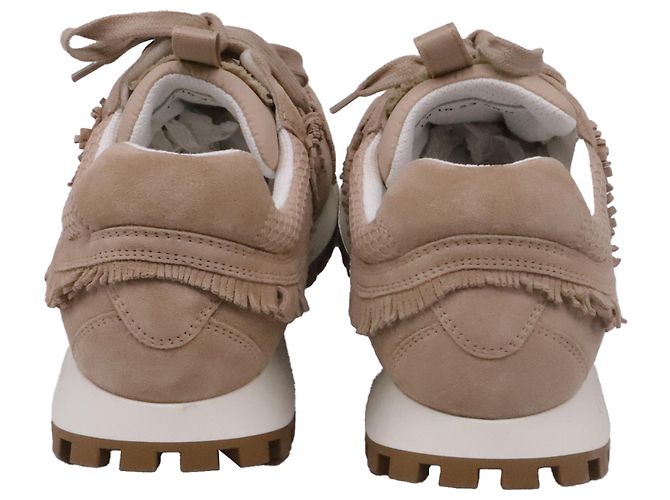 Autre Marque Baskets Dior C'est Fringe en daim beige Imprimé python - vue 5