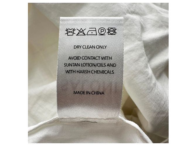 Autre Marque Vestido mini Saloni Lori B de algodón blanco con pinzas y volantes Crudo - vista 6