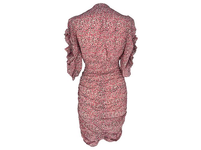 Mini abito Andor Isabel Marant in seta rosa - vista 3