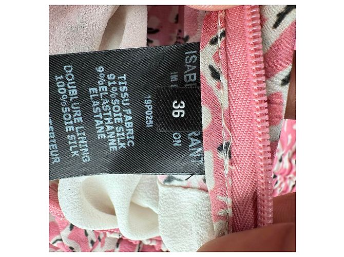 Mini abito Andor Isabel Marant in seta rosa - vista 5