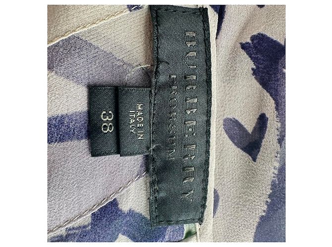 Robe midi à manches longues imprimée Burberry Prorsum en soie multicolore - vue 7