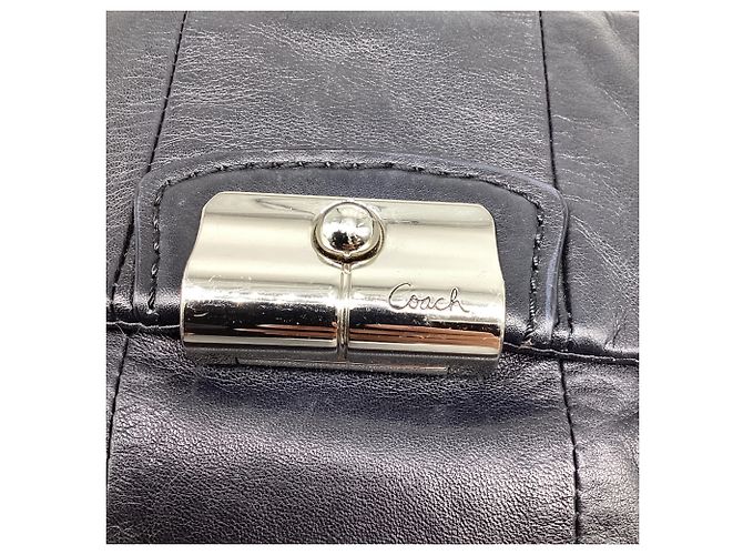 Borsa Satchel Coach Kristen con doppia zip in pelle nera Nero - vista 13