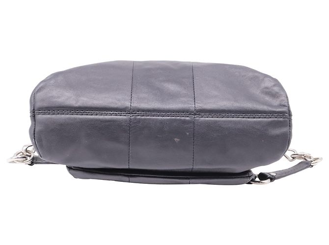 Borsa Satchel Coach Kristen con doppia zip in pelle nera Nero - vista 6