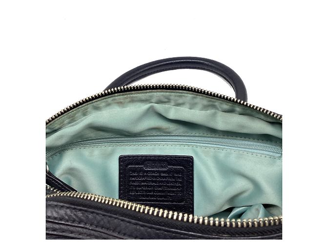 Borsa Satchel Coach Kristen con doppia zip in pelle nera Nero - vista 7