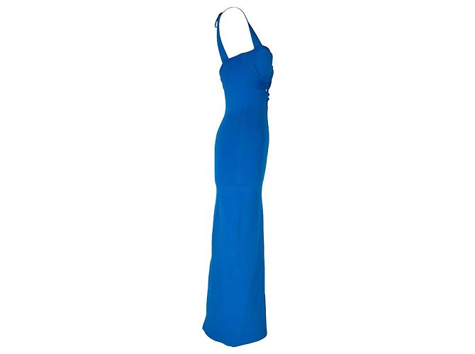 Autre Marque Abito midi Kali Cutout Galvan London in viscosa blu - vista 10