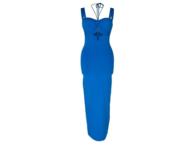 Autre Marque Abito midi Kali Cutout Galvan London in viscosa blu - vista 8
