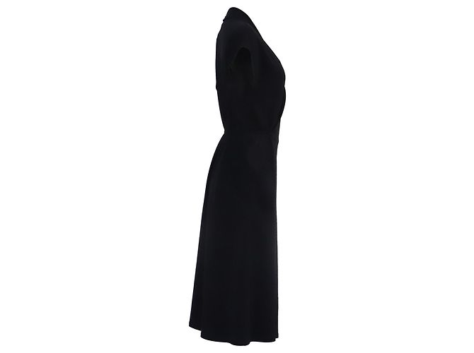 Max Mara Vestido Midi com decote em V MaxMara Leisure em algodão azul marinho - vista 3