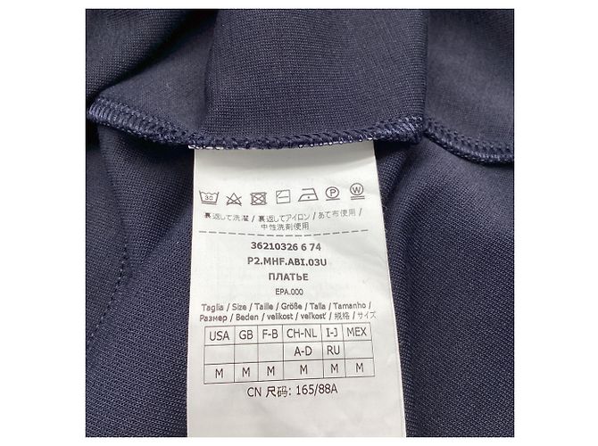 Max Mara Vestido Midi com decote em V MaxMara Leisure em algodão azul marinho - vista 6