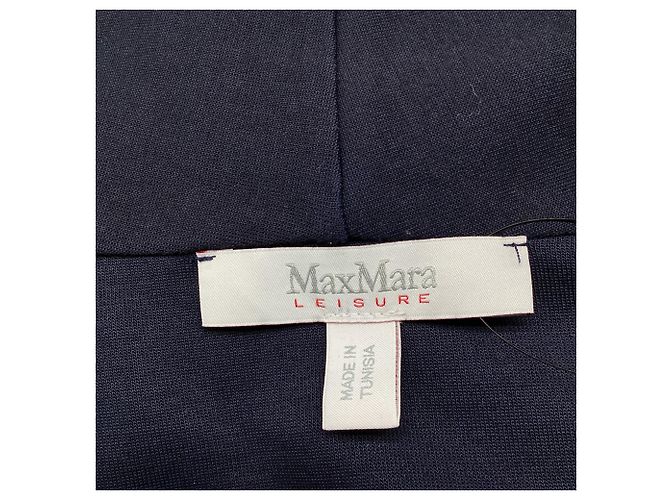 Max Mara Vestido Midi com decote em V MaxMara Leisure em algodão azul marinho - vista 8