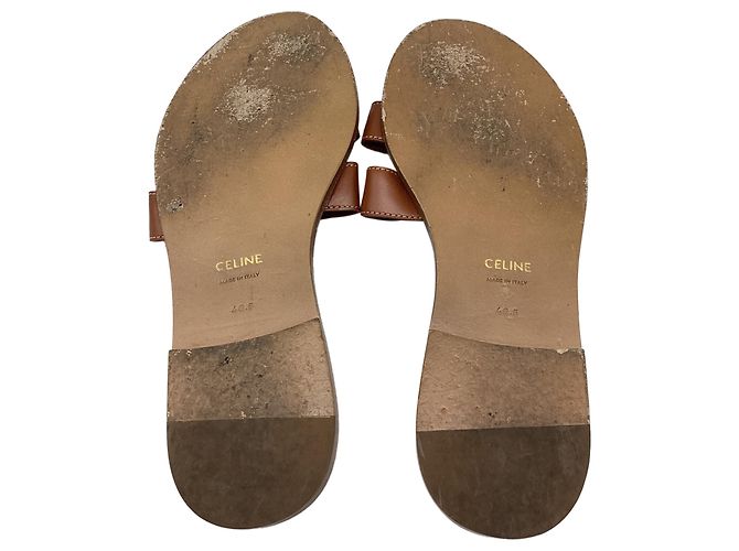 Céline Sandali Marina Celine in pelle di vitello marrone Rosso - vista 8