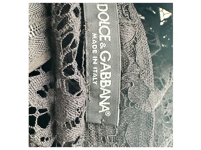 Mini abito in pizzo Dolce & Gabbana in cotone nero - vista 8