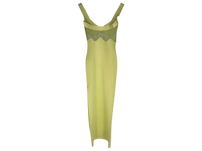 Autre Marque Vestido lápiz transparente Galvan Uma en viscosa amarillo pastel - vista 2