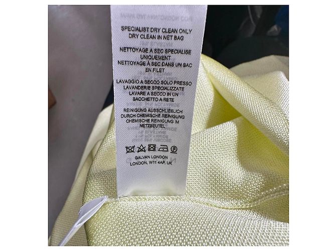 Autre Marque Vestido lápiz transparente Galvan Uma en viscosa amarillo pastel - vista 5