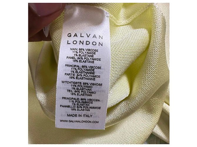 Autre Marque Vestido lápiz transparente Galvan Uma en viscosa amarillo pastel - vista 6