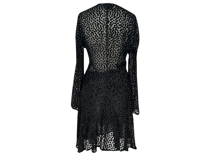 Abito mini Isabel Marant Usmara Metallic in viscosa nera Nero - vista 3