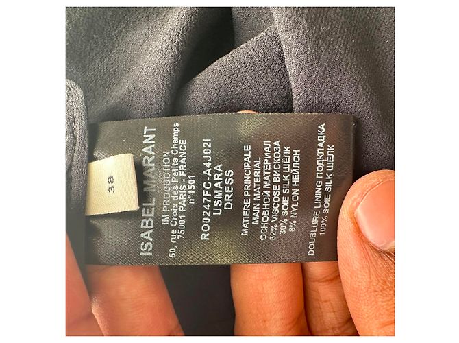 Abito mini Isabel Marant Usmara Metallic in viscosa nera Nero - vista 9