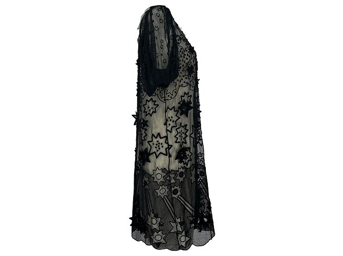 Mini abito in pizzo ricamato Chloé in cotone nero - vista 2