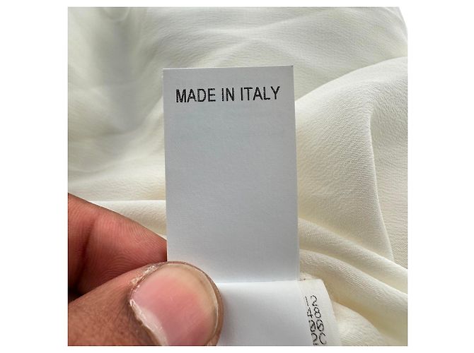 Abito camicia maxi a maniche lunghe Brunello Cucinelli in seta avorio Bianco Crudo - vista 16