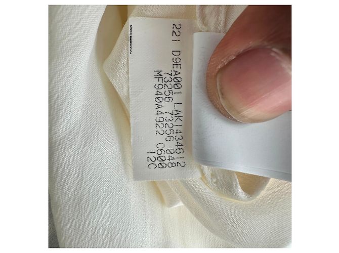 Abito camicia maxi a maniche lunghe Brunello Cucinelli in seta avorio Bianco Crudo - vista 17