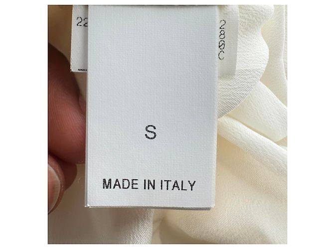 Abito camicia maxi a maniche lunghe Brunello Cucinelli in seta avorio Bianco Crudo - vista 5