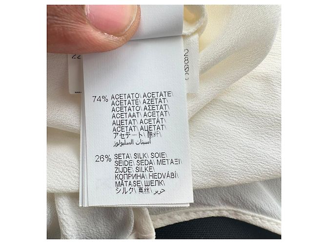 Abito camicia maxi a maniche lunghe Brunello Cucinelli in seta avorio Bianco Crudo - vista 8