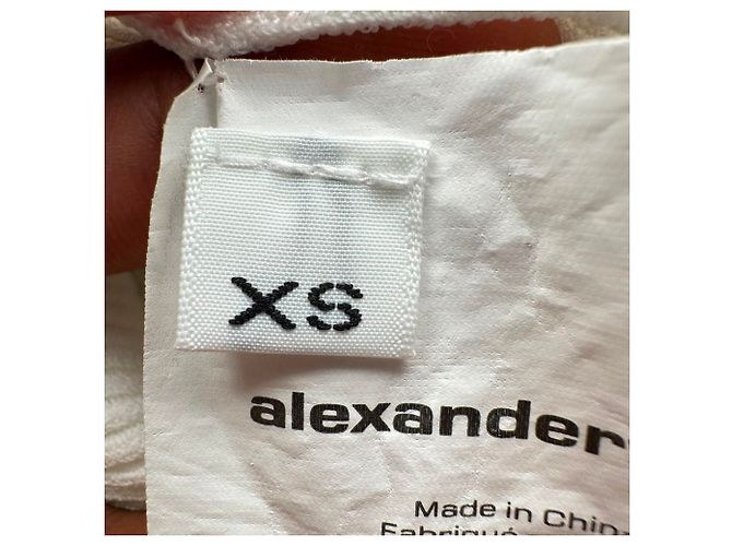Top de punto con adornos de cadena Alexander Wang en viscosa blanca Blanco Crudo - vista 8