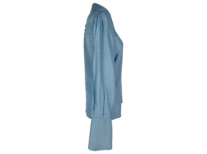 Camisa de botones Gucci en seda azul - vista 2