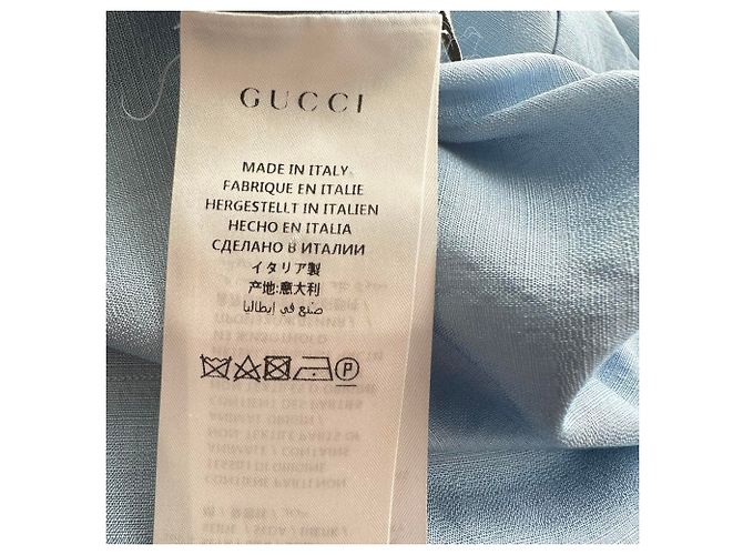 Camisa de botones Gucci en seda azul - vista 8