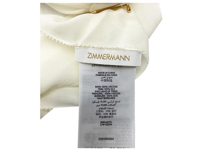 Lenço Floral Zimmermann em viscose marfim Branco Cru - vista 6