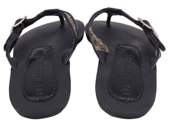 Burberry Nova Check Lancaster Flats in Black Leather - view 5