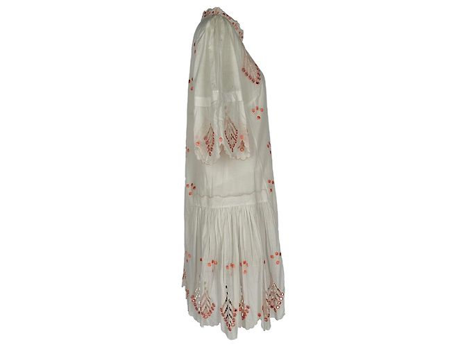 Mini abito ricamato Temperley London in cotone bianco - vista 2