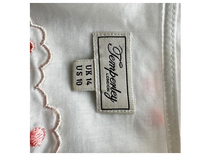 Mini abito ricamato Temperley London in cotone bianco - vista 4