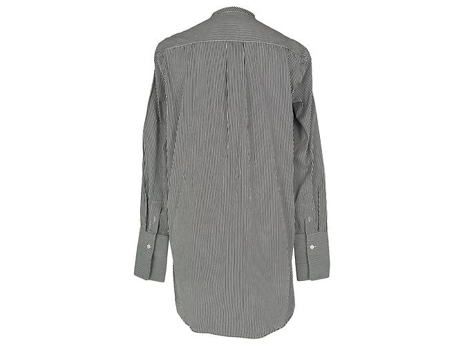 Céline Camisa de manga comprida riscada Celine em algodão preto - vista 4